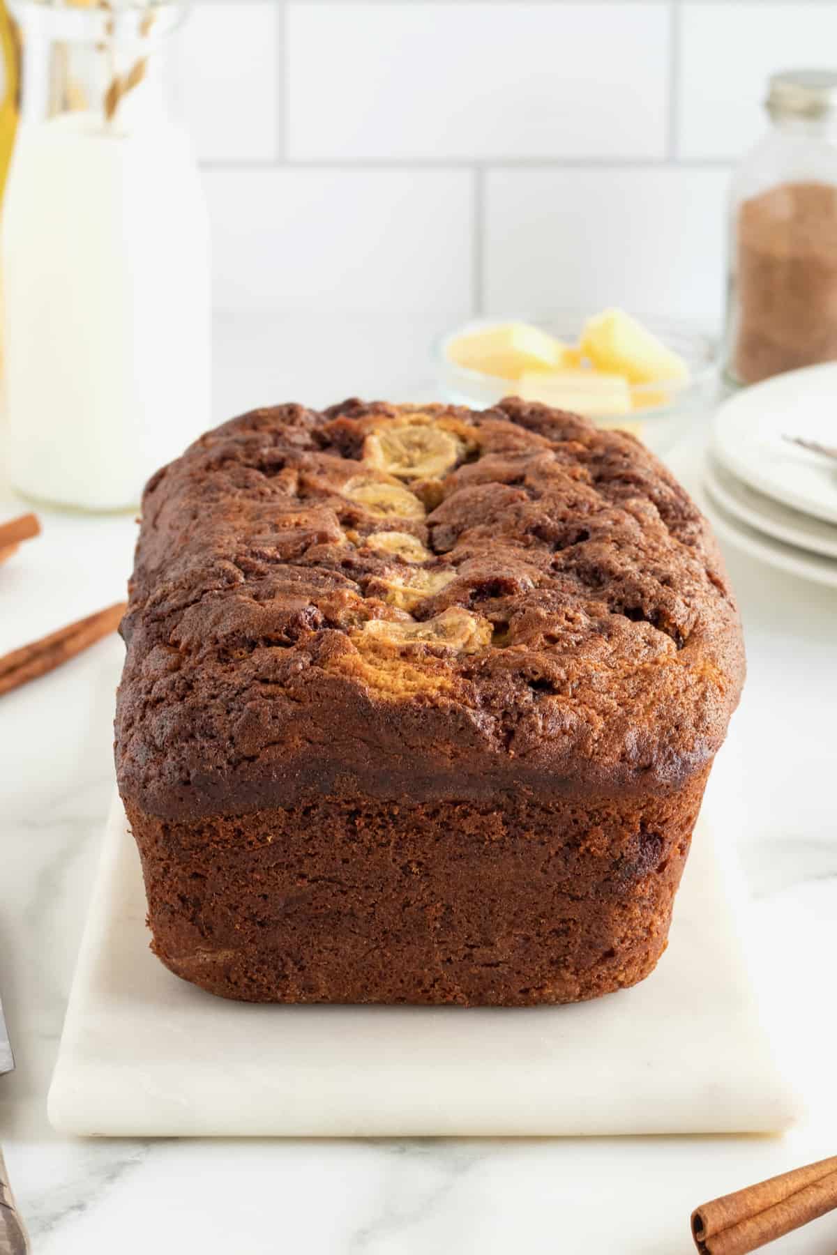 Cinnamon Swirled Banana Bread by The BakerMama