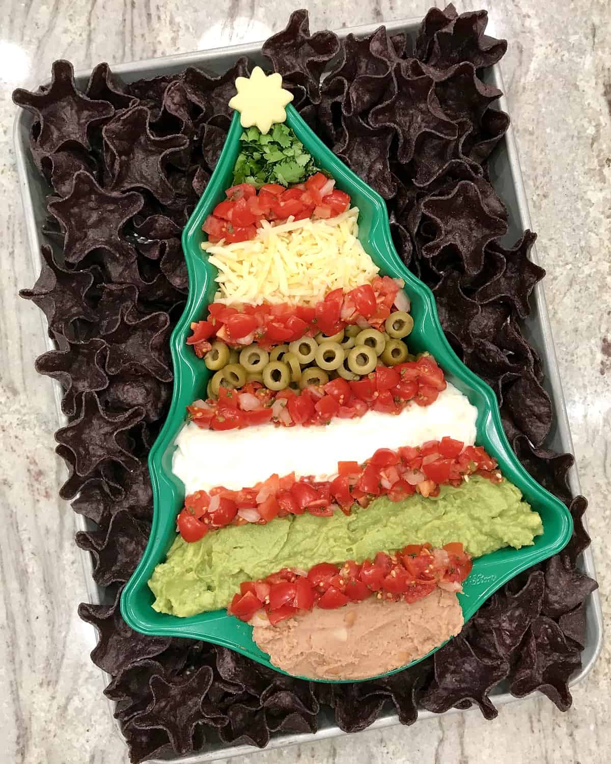 Christmas Tree 7 Layer Dip by The BakerMama