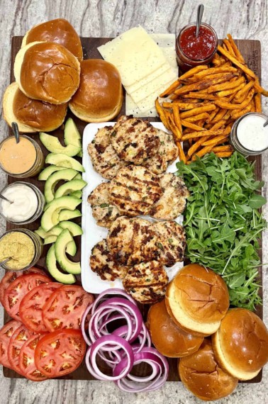 Turkey Burger Board by The BakerMama